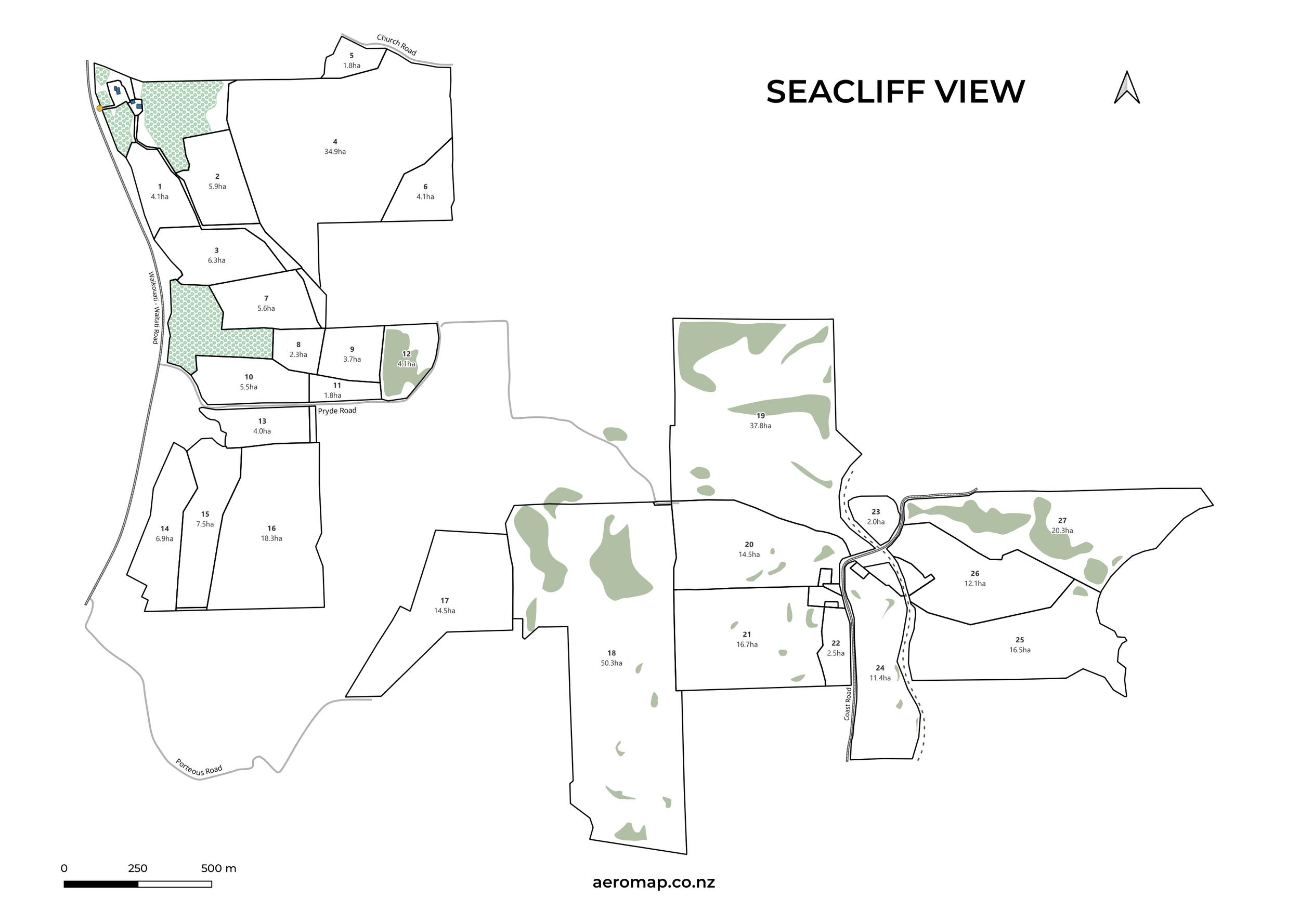 Clean farm map showing paddock boundaries, paddock names and farm layout designed for practical day-to-day farm use.
