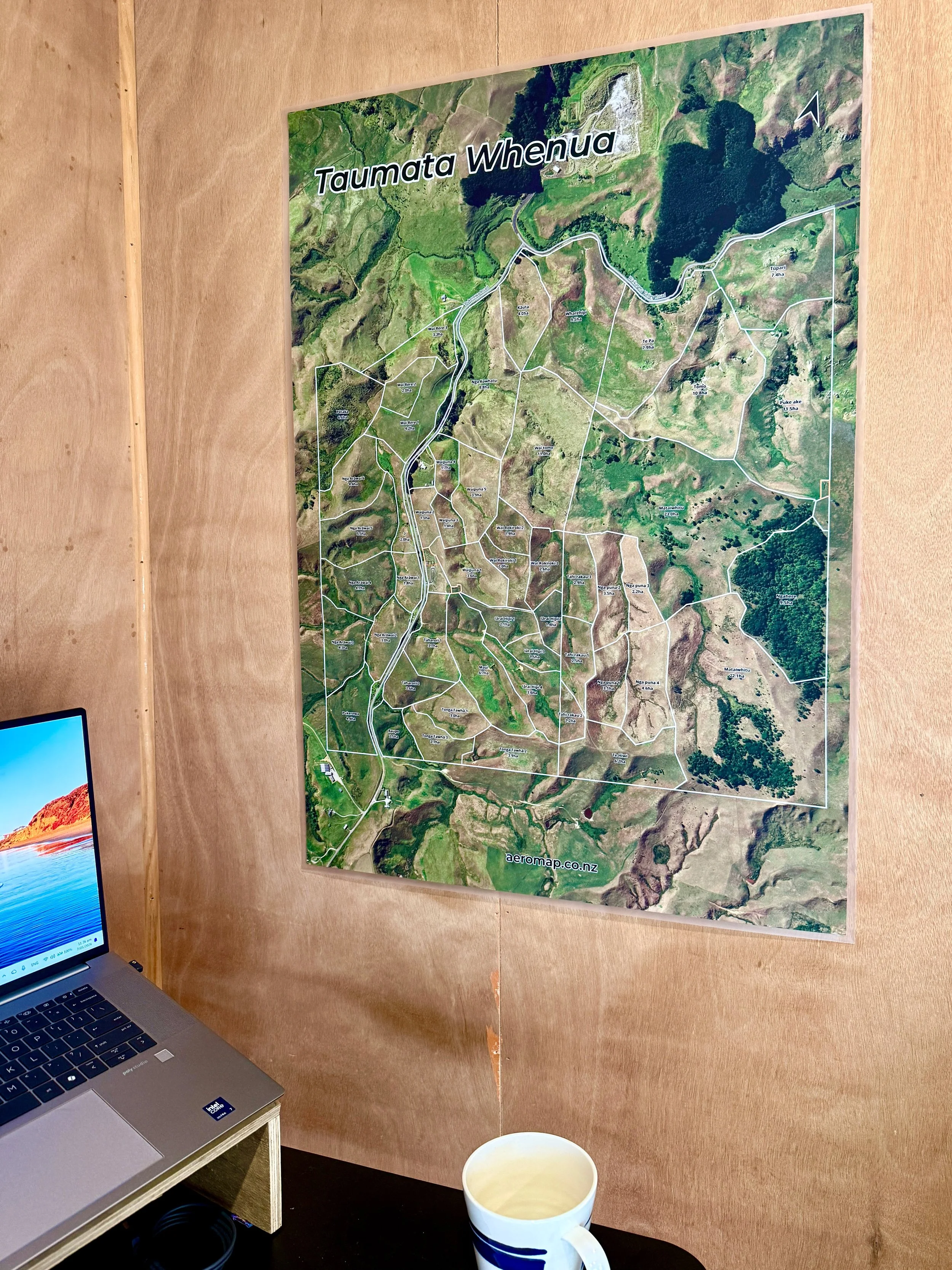 New Zealand farm map showing paddock boundaries, farm tracks and satellite imagery.