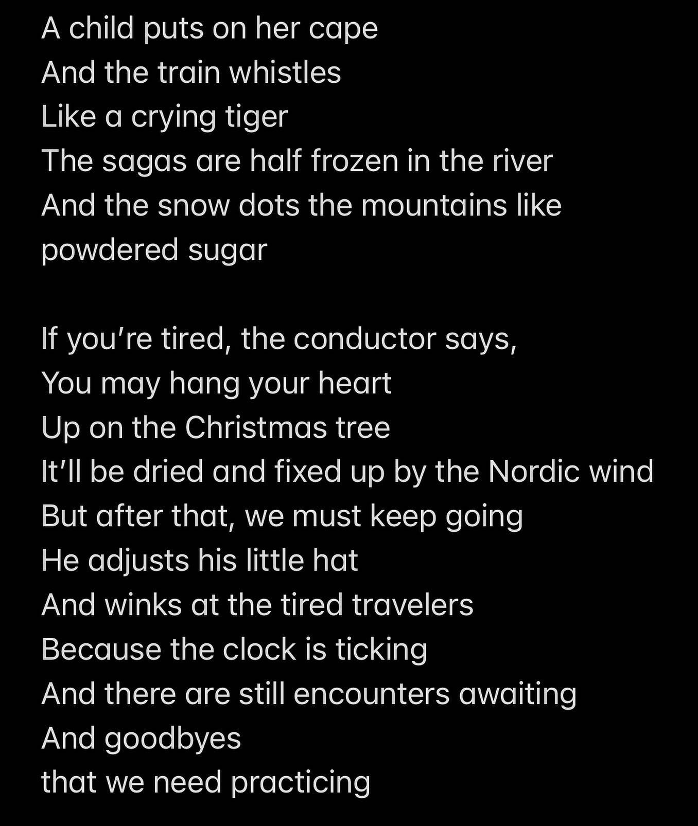 The train whistles like a crying tiger