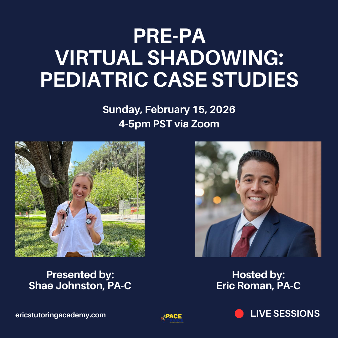 Pre-PA Virtual Shadowing: 02/15/2026 at 4pm PST (7pm EST) Pediatric Case Studies by Shae Johnston, PA-C