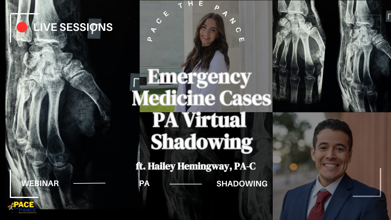 Pre-PA Virtual Shadowing: 01/25/2026 5pm PST (8pm EST) Hailey Hemingway Virtual Shadowing Emergency Medicine Case Studies