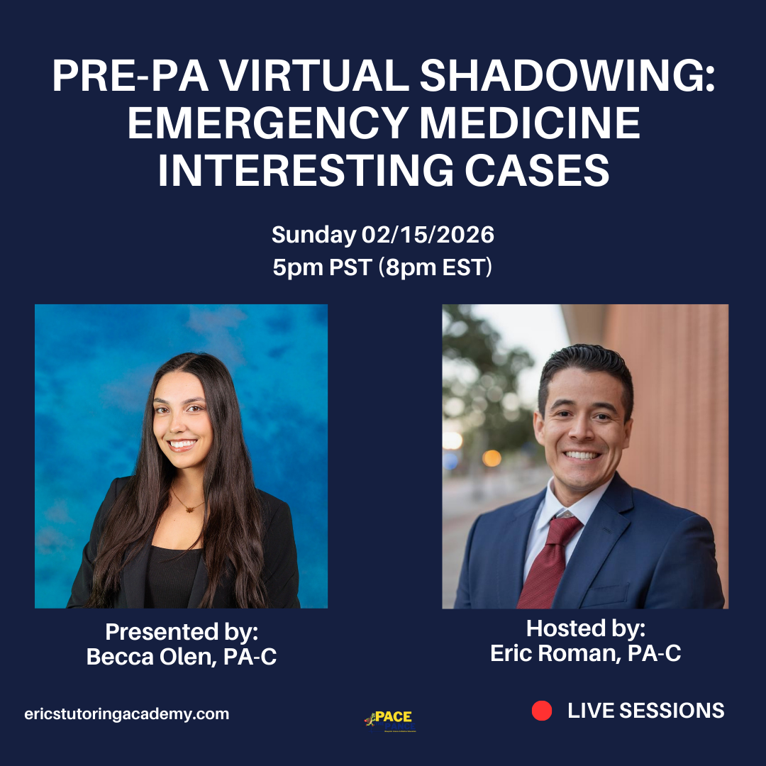 Pre-PA Virtual Shadowing: 02/15/2026 at 5pm PST (8pm EST) Emergency Medicine Interesting Cases by Becca Olen, PA-C