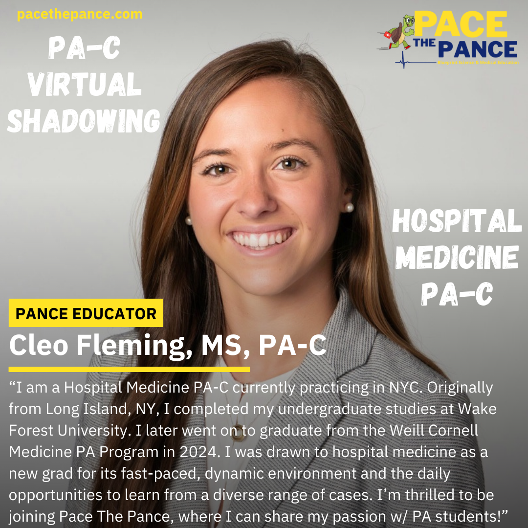 Pre-PA Virtual Shadowing: 01/04/2026 5pm PST (8pm EST) Hospital Medicine Cases by Cleo Fleming, PA-C