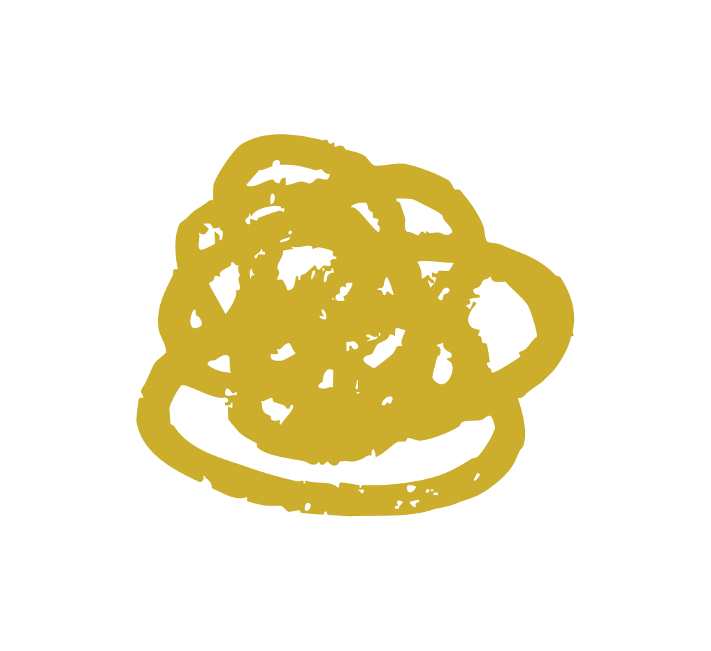 Illustration of a cookie with chocolate chips from a top view.
