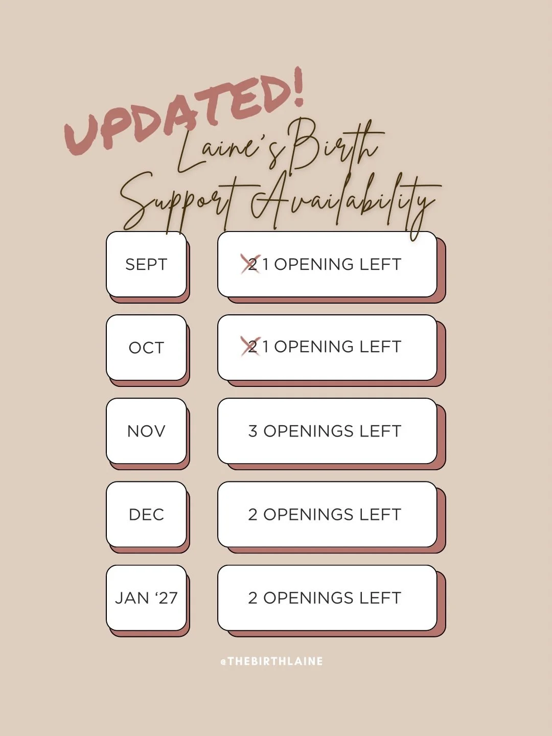 🪩Popping in with an updated availability post - because things have been moving and I want to make sure the right families know there&rsquo;s still space for you 🤍

September and October are almost full (one spot each remaining!), and November thro