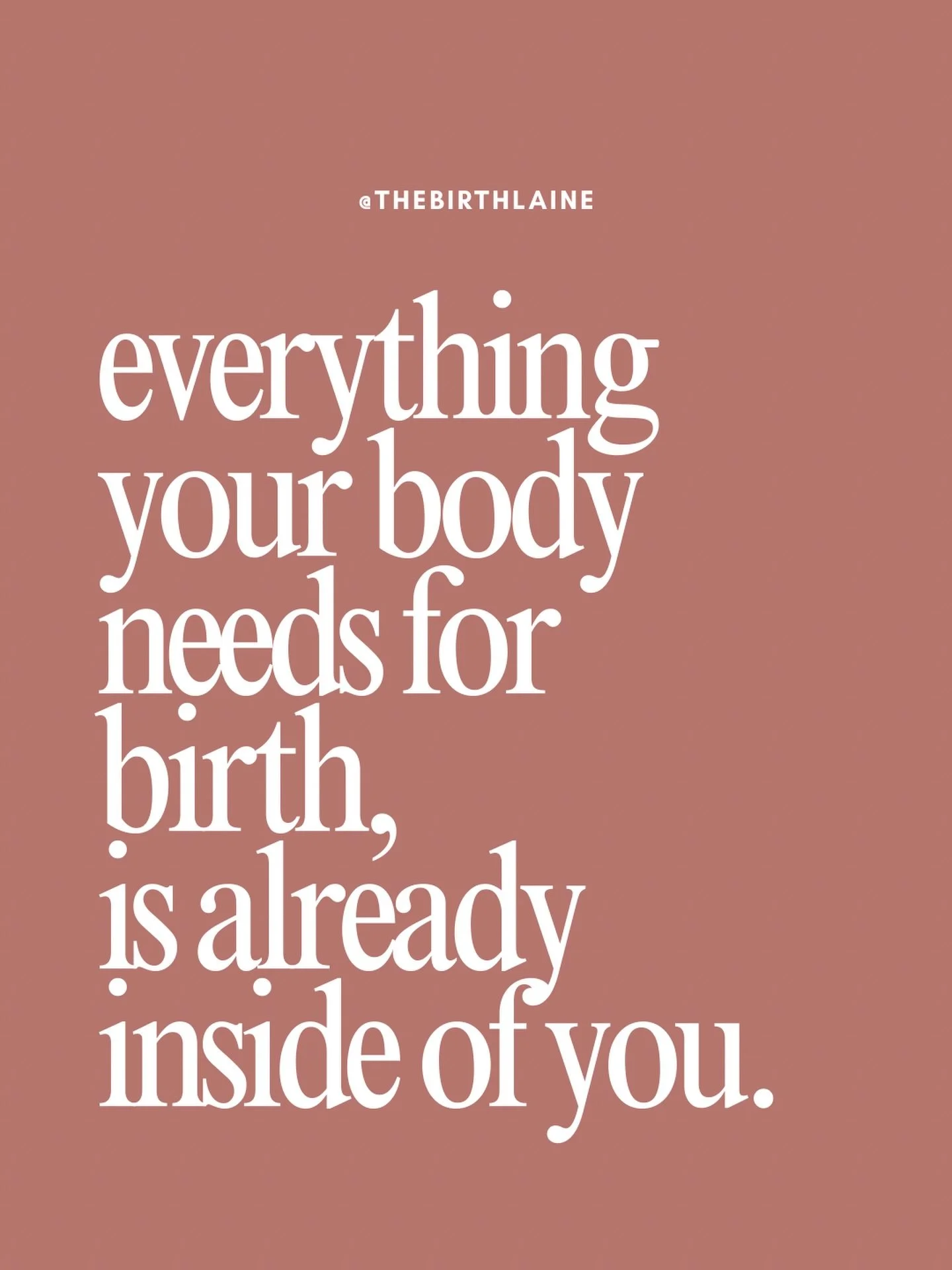 Everything your body needs for birth is already inside of you 🤍

No, really. Your body is built for this.

Your body&rsquo;s hormones, natural instincts, and innate wisdom are already there. Your body has been quietly preparing for this moment long 