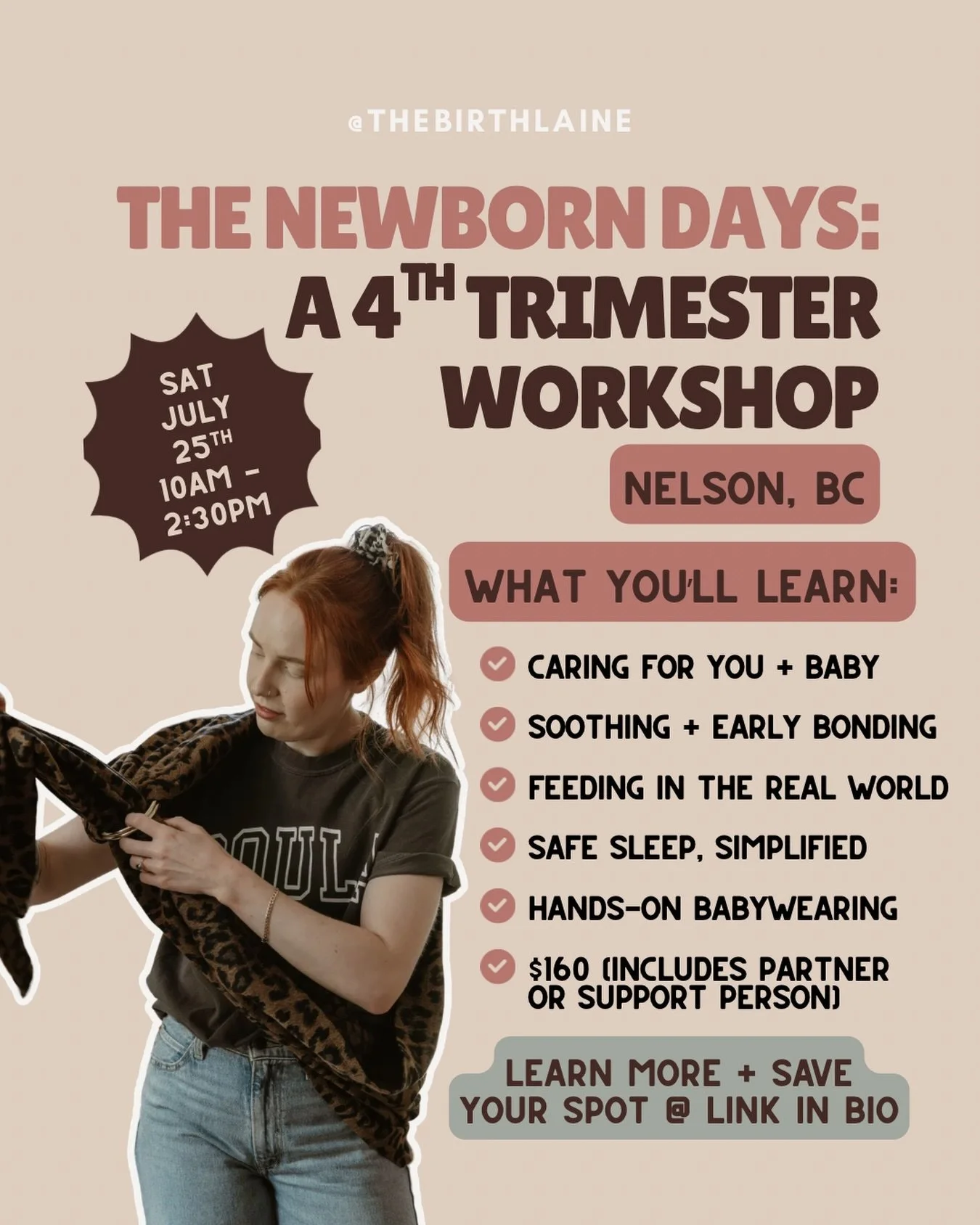 Nelson + Kootenay parents-to-be: this one&rsquo;s for you! 🤍

You&rsquo;ll spend months getting ready for birth, but the part that catches most first-time parents off guard? Everything that comes after.

The Newborn Days is a hands-on, half-day work