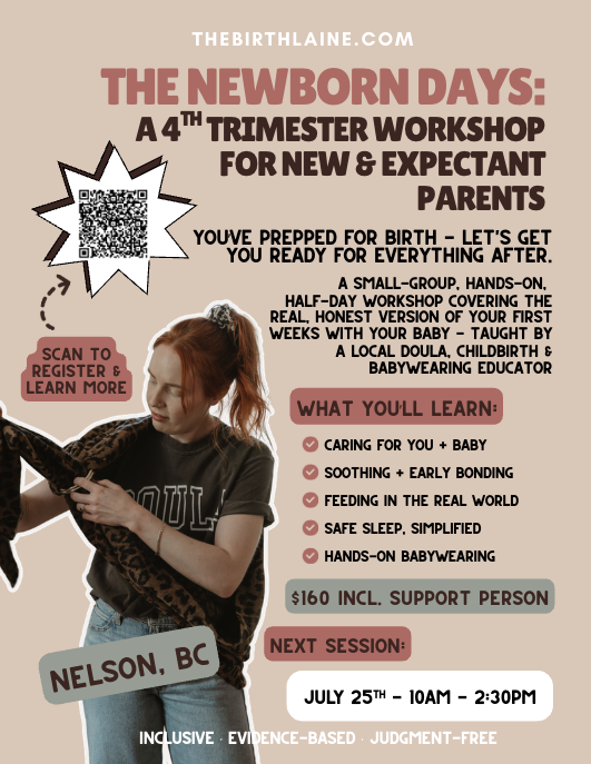 The Newborn Days newborn care and postpartum workshop nelson bc