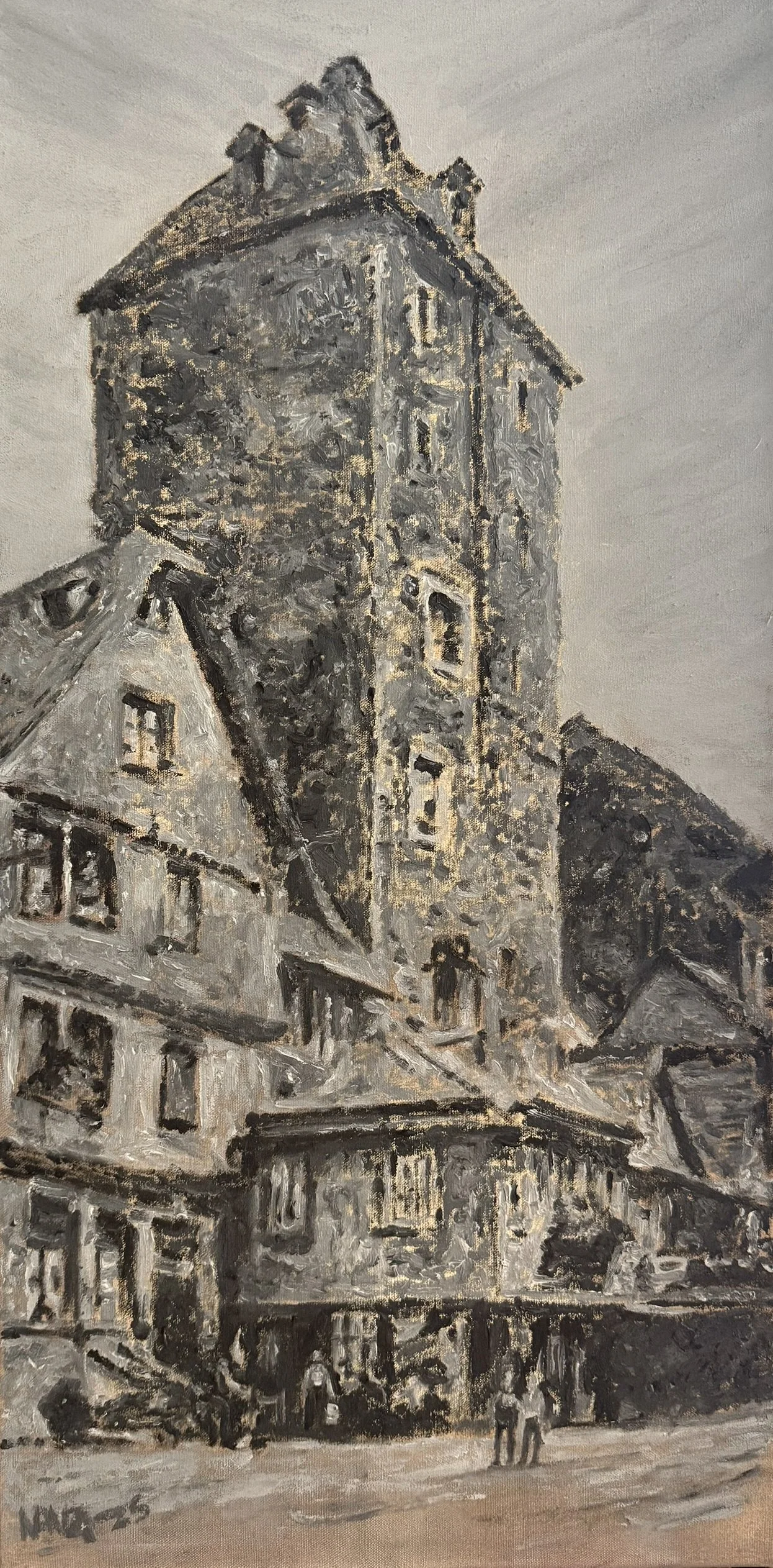 Eisenturm, 60 x 30 cm, Öl auf Leinwand, 2025