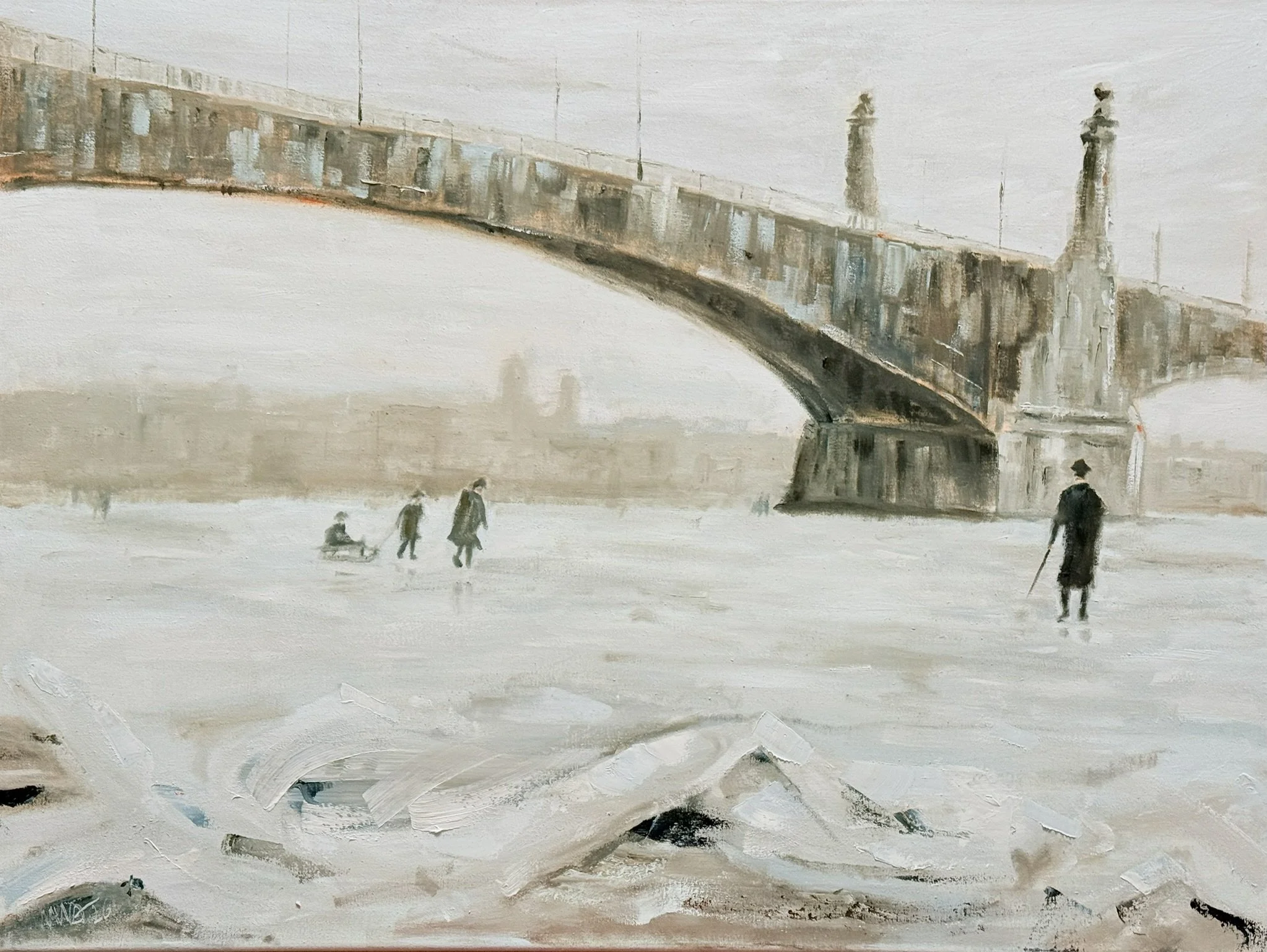 Rheinstillstand 1929, 60 x 80 cm, Öl auf Leinwand, 2026