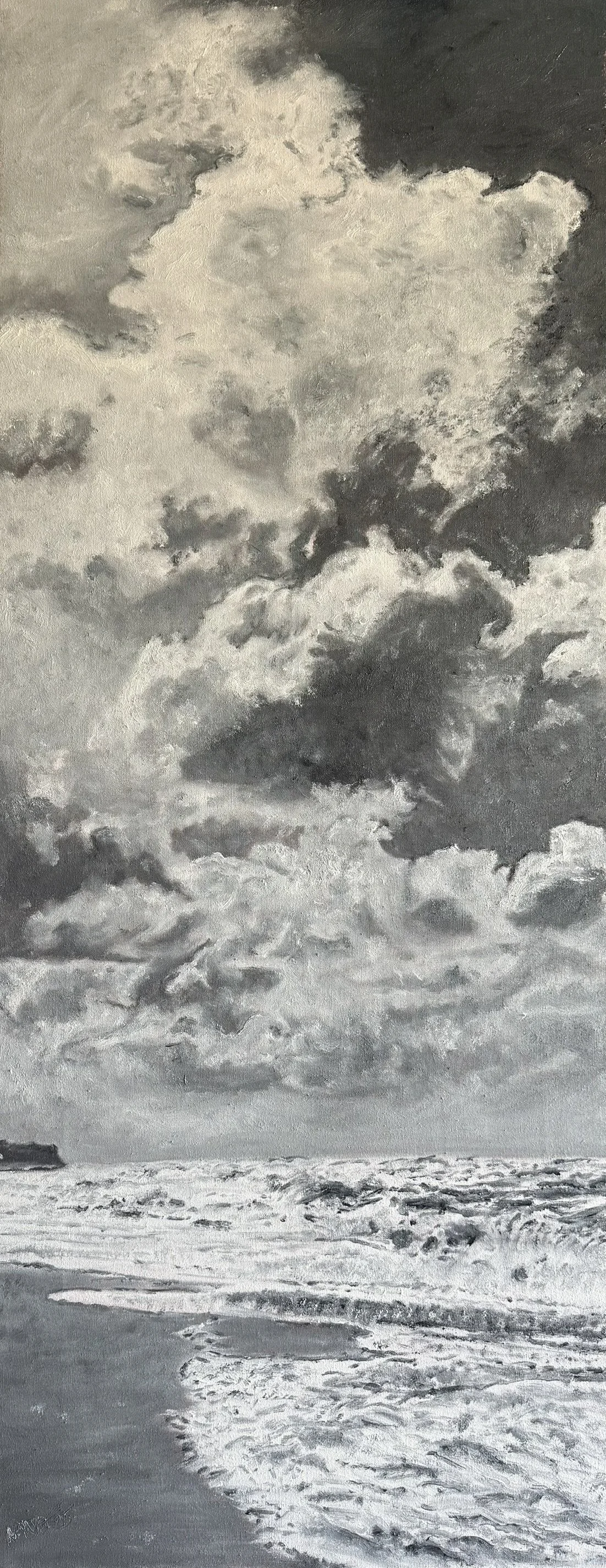 Am Meer, 100 x 40 cm, Öl auf Leinwand, 2025