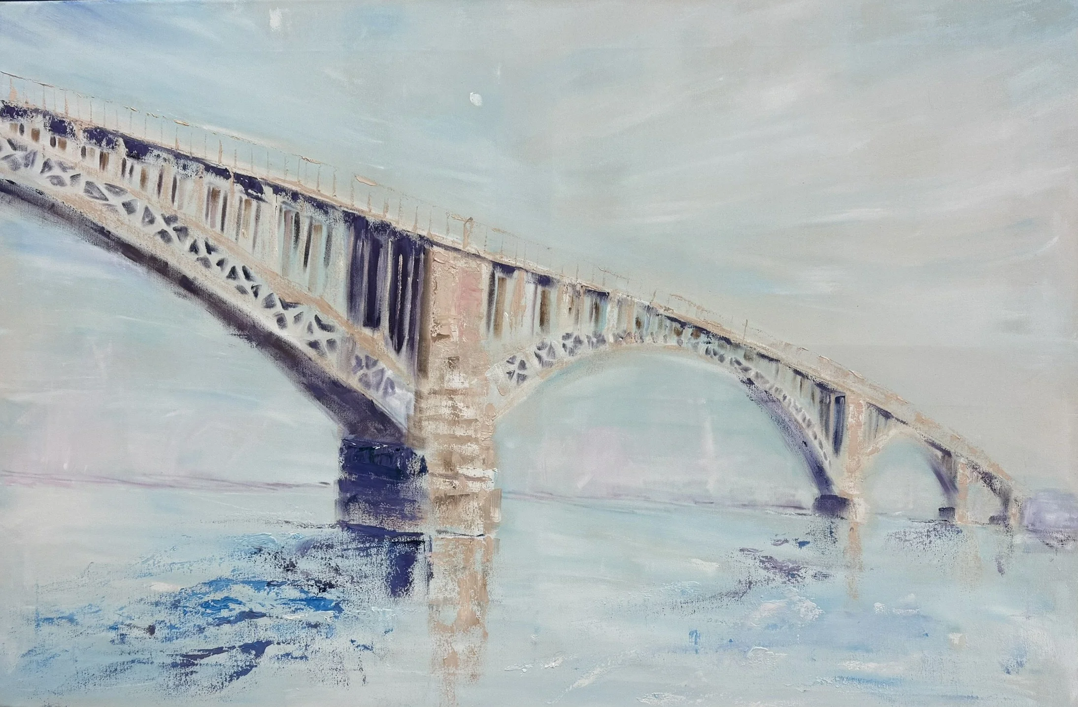 Brücke, 80 x 120 cm, Öl auf Leinwand, 2025