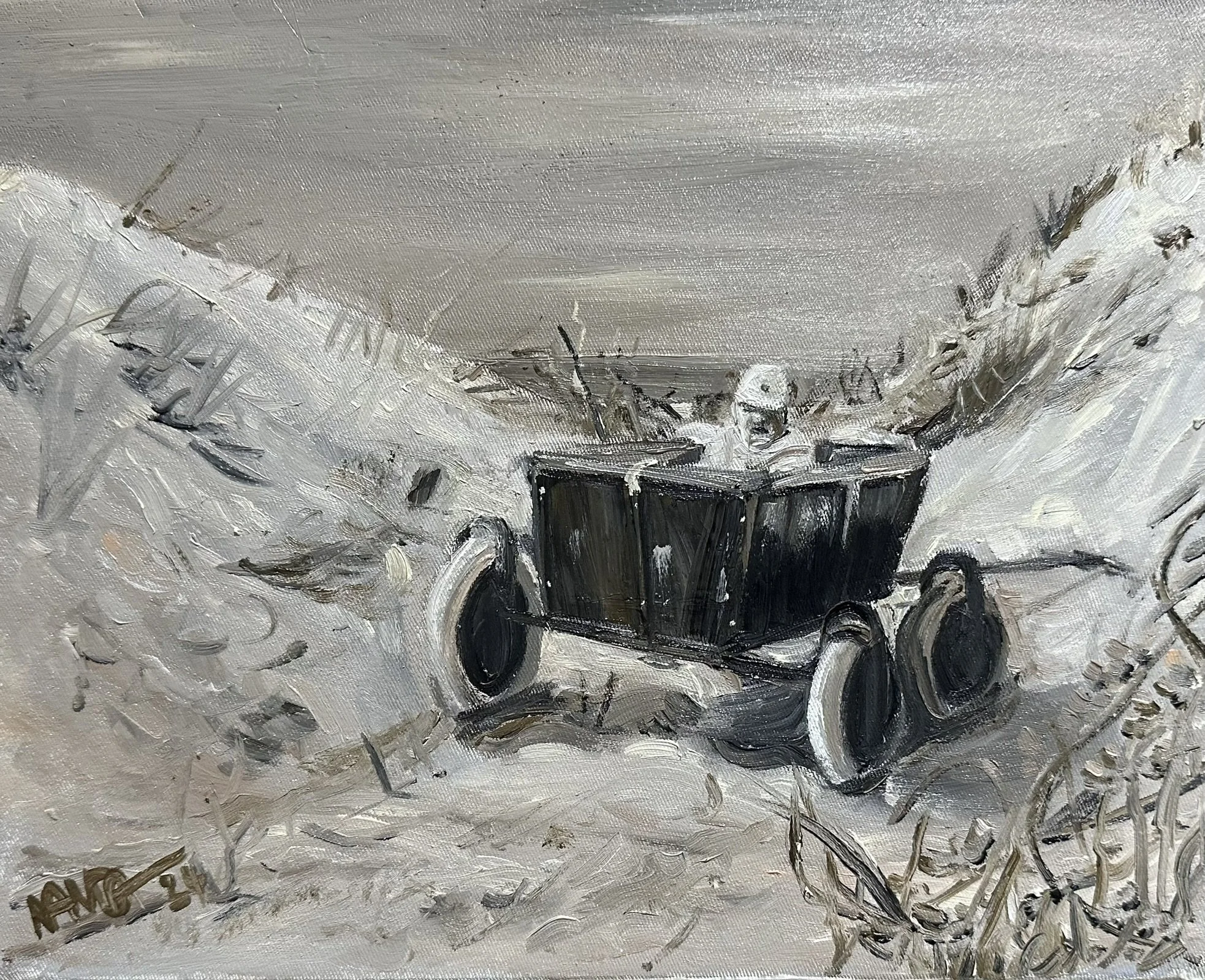 In den Dünen, 24 x 30 cm, Öl auf Leinwand, 2024