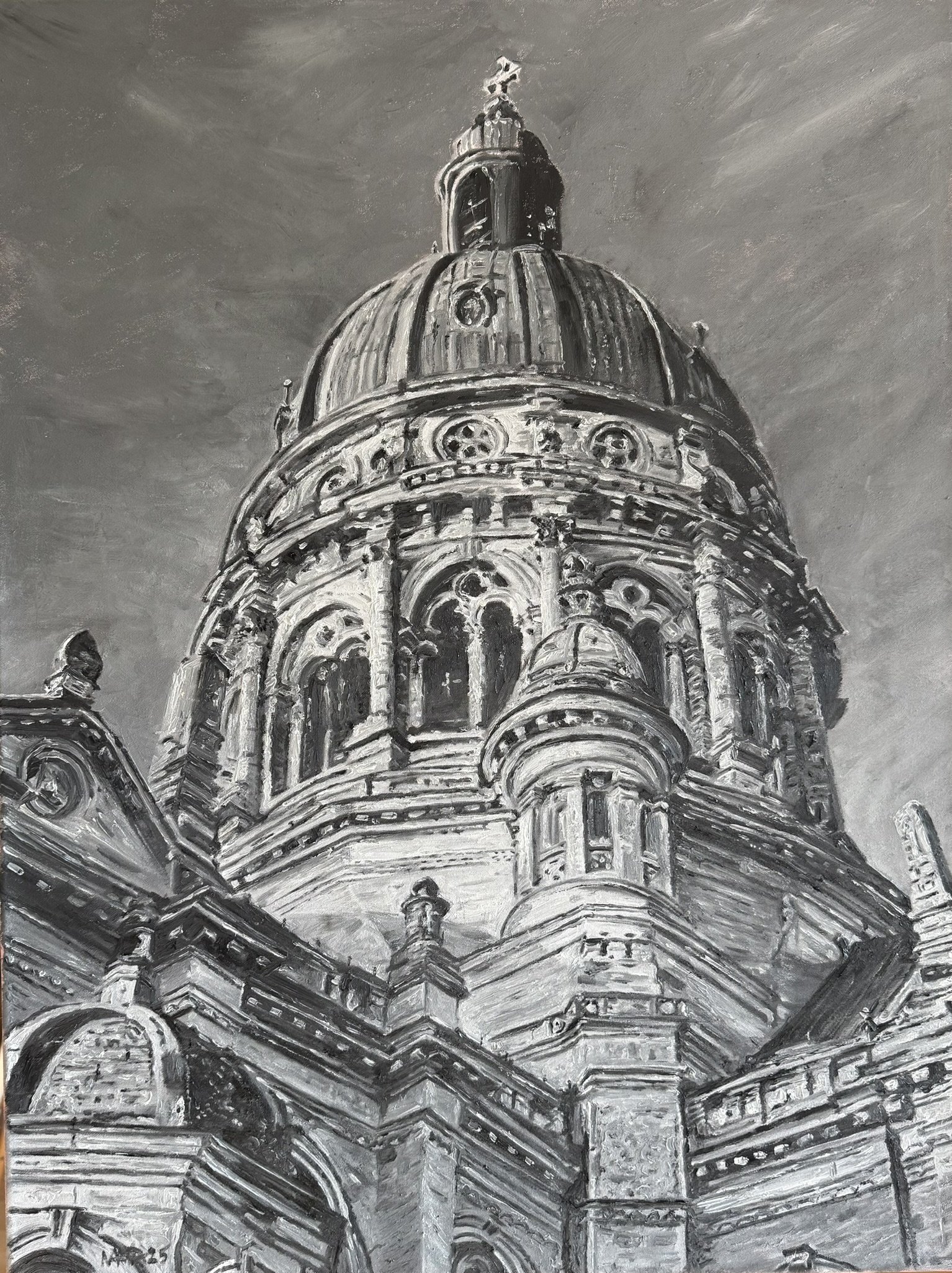 Christuskirche Mainz, 80 x 60 cm, Öl auf Leinwand, 2025