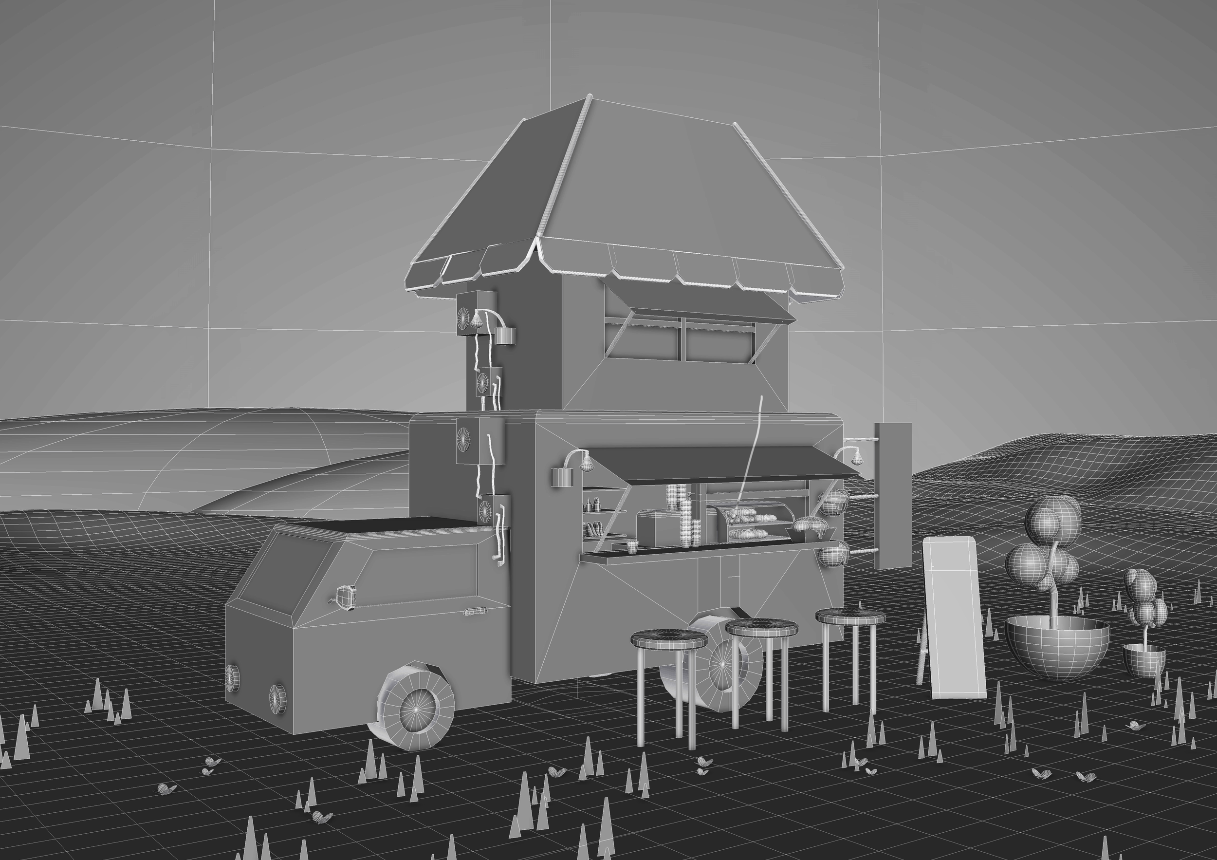Environment Model Wireframe 