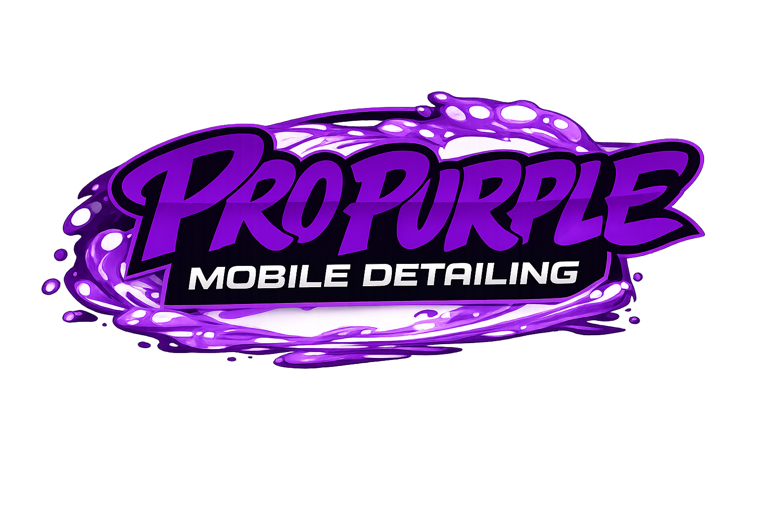 Logo for ProPure Mobile Detailing with purple and white design.