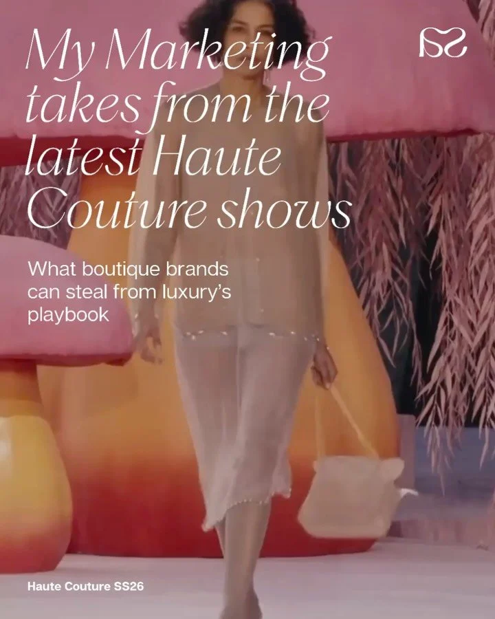 Haute Couture Week isn&rsquo;t just about fashion. It&rsquo;s a masterclass in brand strategy.
Jacquemus at Mus&eacute;e Picasso. Chanel&rsquo;s mushroom fantasy. Dior&rsquo;s public exhibition.
Three shows. Three museums. Zero traditional advertisin