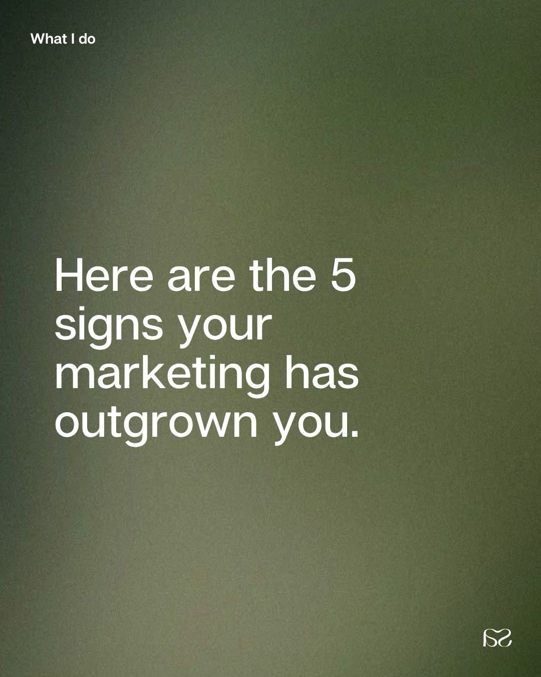 You aren&rsquo;t failing at marketing, your marketing outgrew you.

If this landed, slide in my DMs and let&rsquo;s talk !

#marketingstrategy #marketingstrategist #fractionalcmo #digitalmarketing