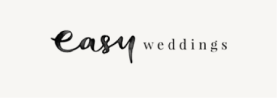 Easy Weddings logo with text in black and cursive font
