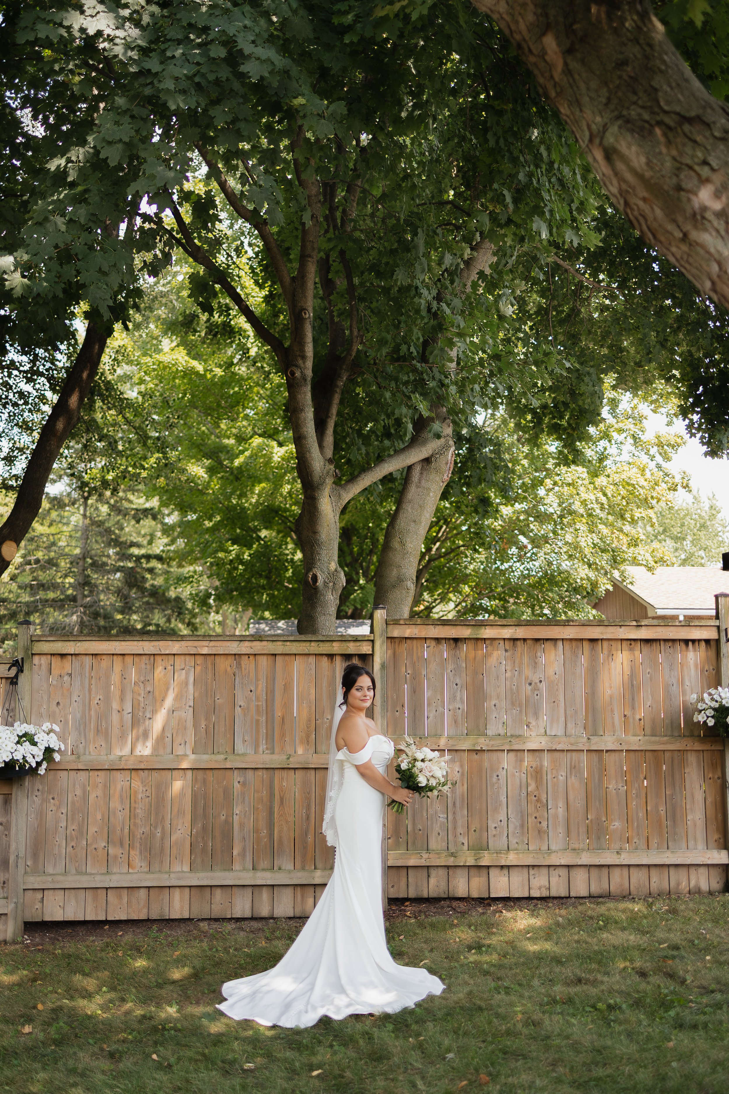 bridal portrait at home, Ontario wedding photography by James and Alyson Photography