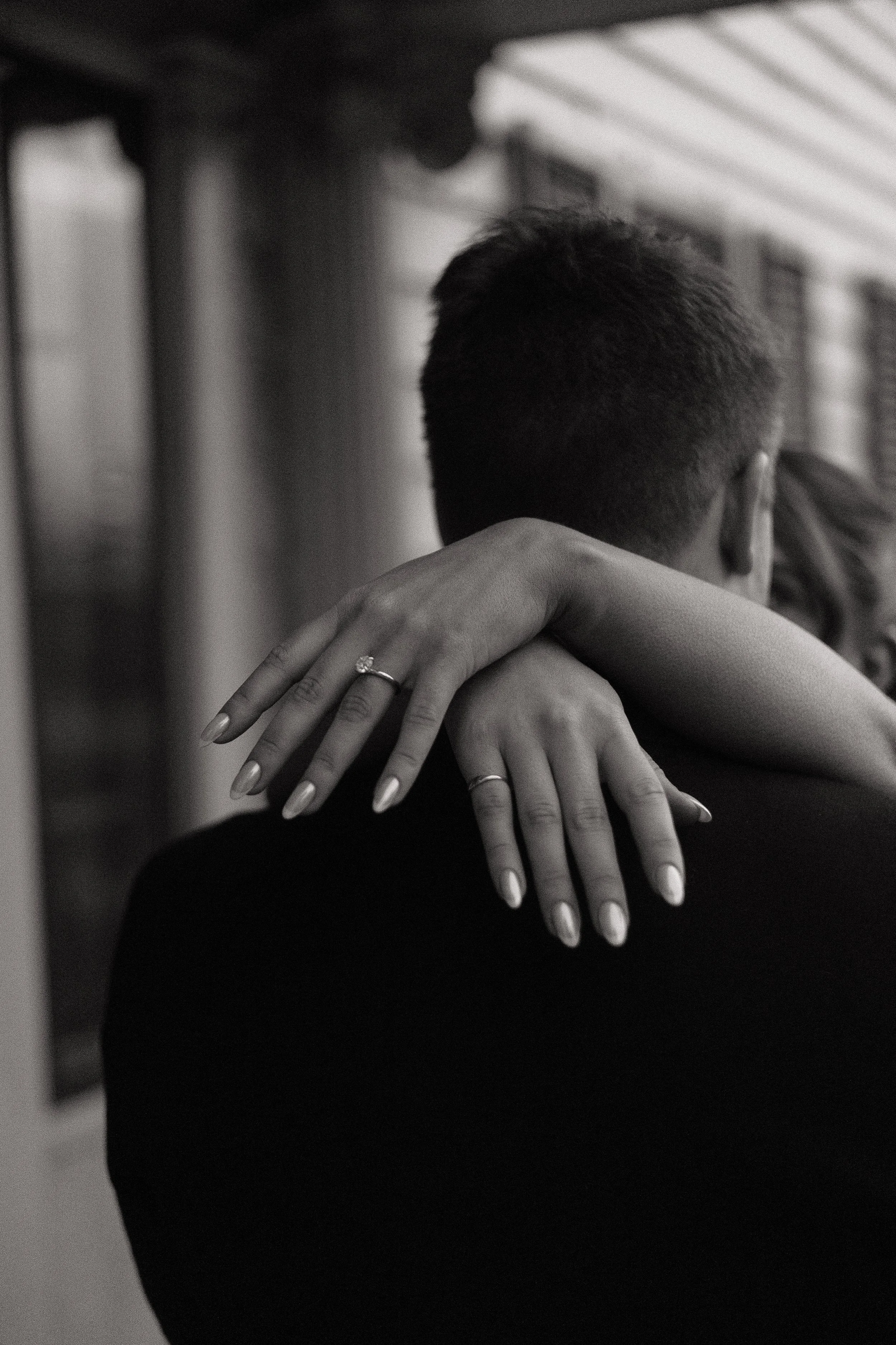 Detail shot of engagement ring at a Hamilton Ontario engagement session