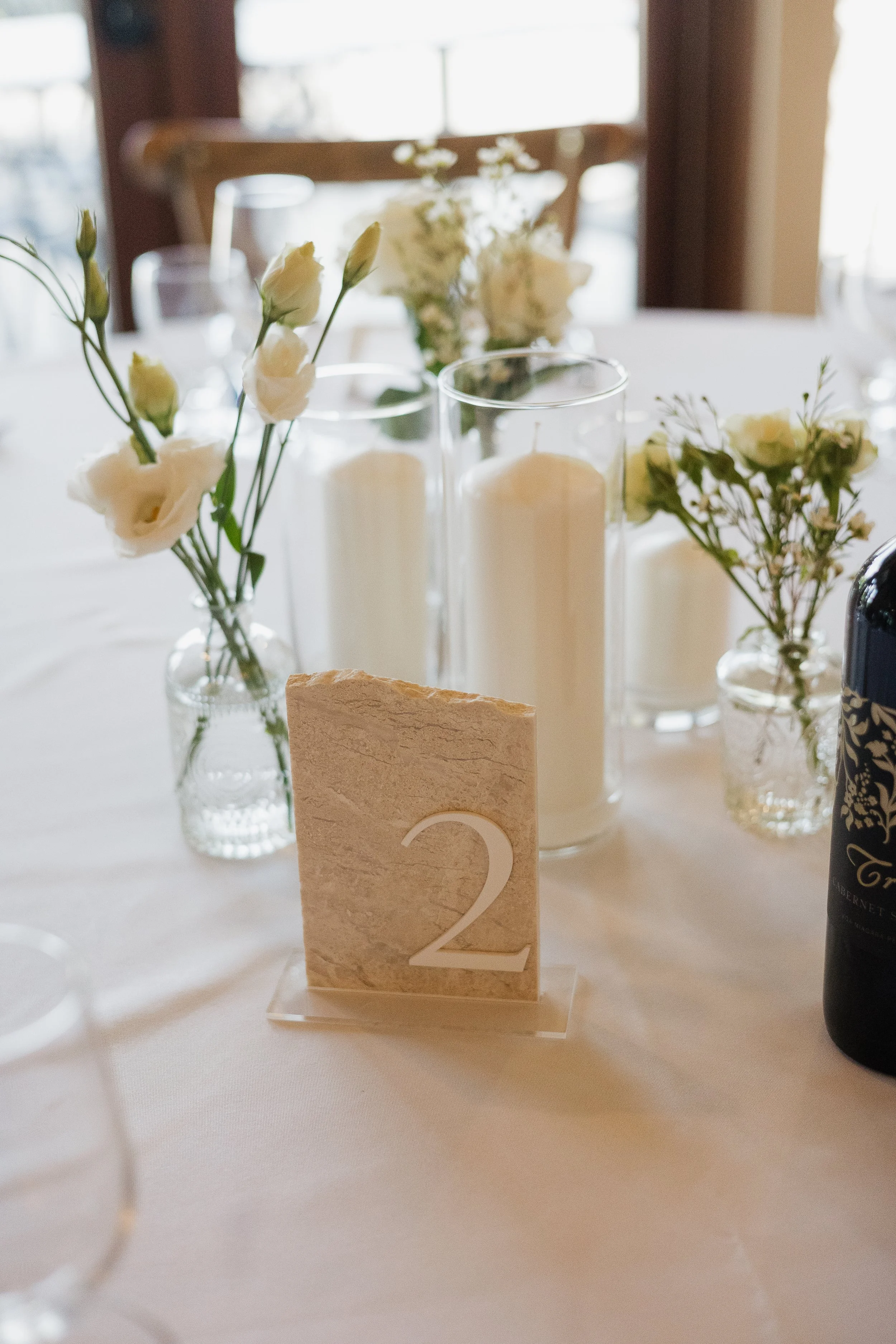 close up table detail shot at venue, Ontario wedding photography by James and Alyson Photography