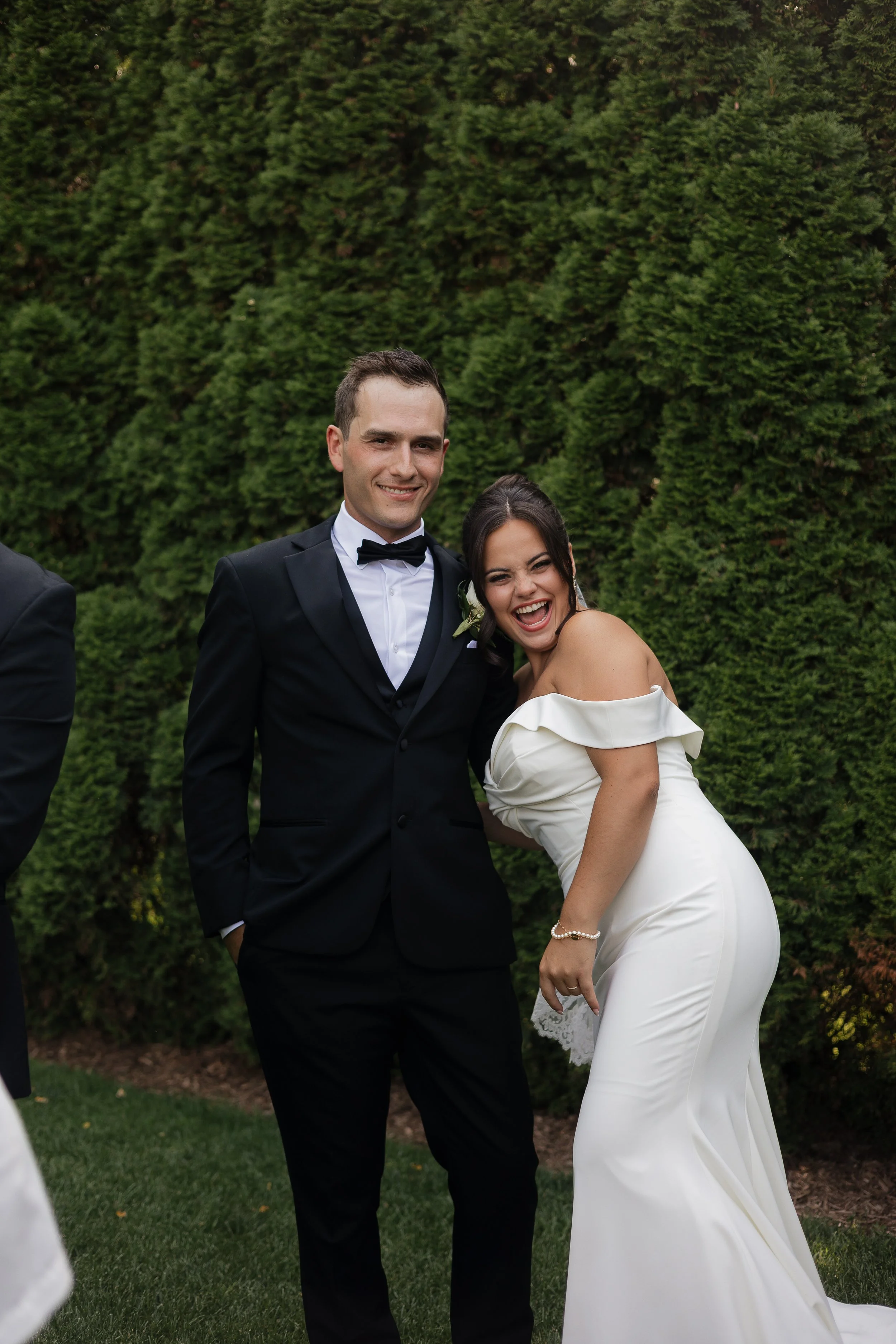 bride and groom excited after the ceremony, ontario wedding photography by james and alyson photo