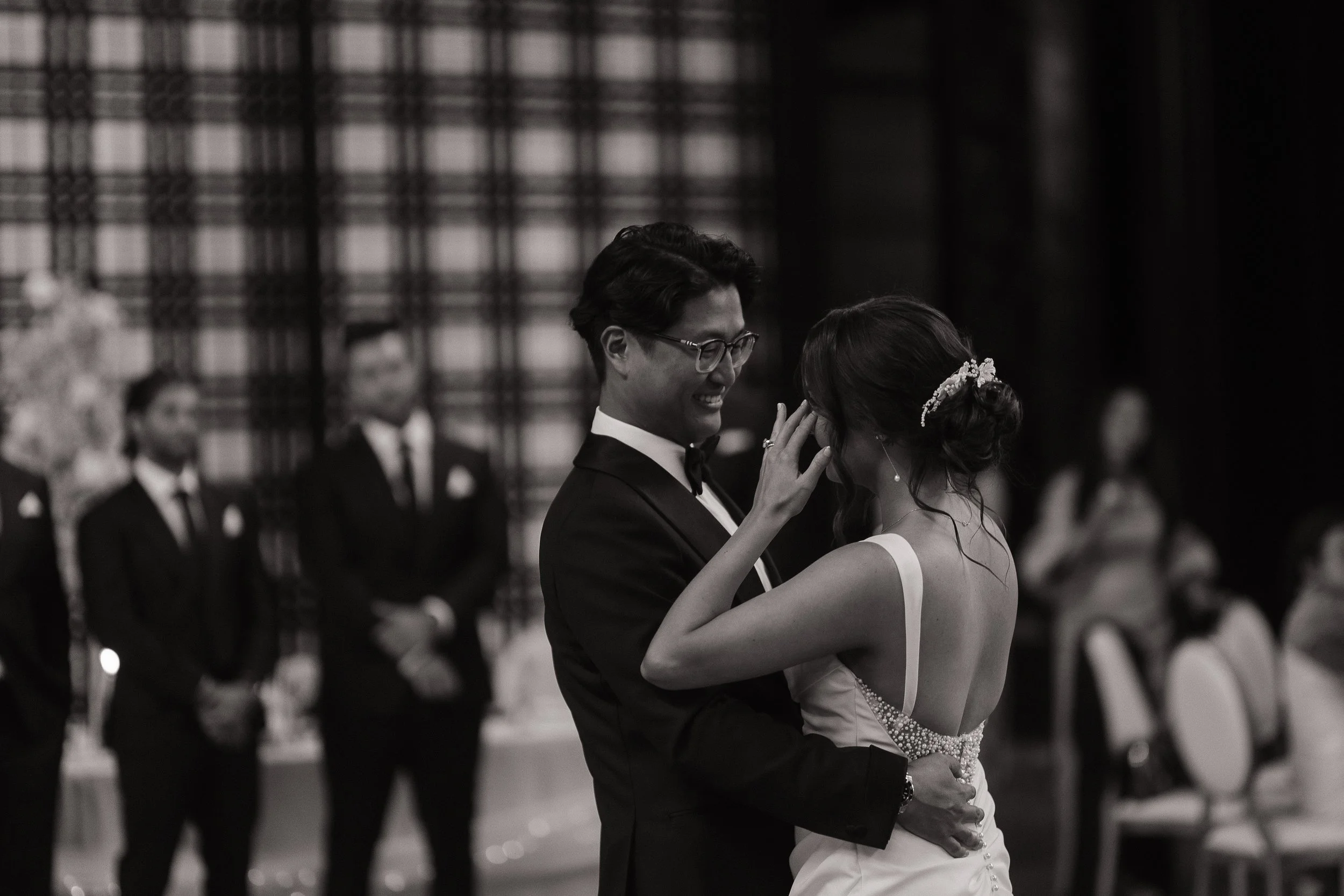 First dance at an elegant Cambridge Ontario wedding venue, captured by James and Alyson Photography
