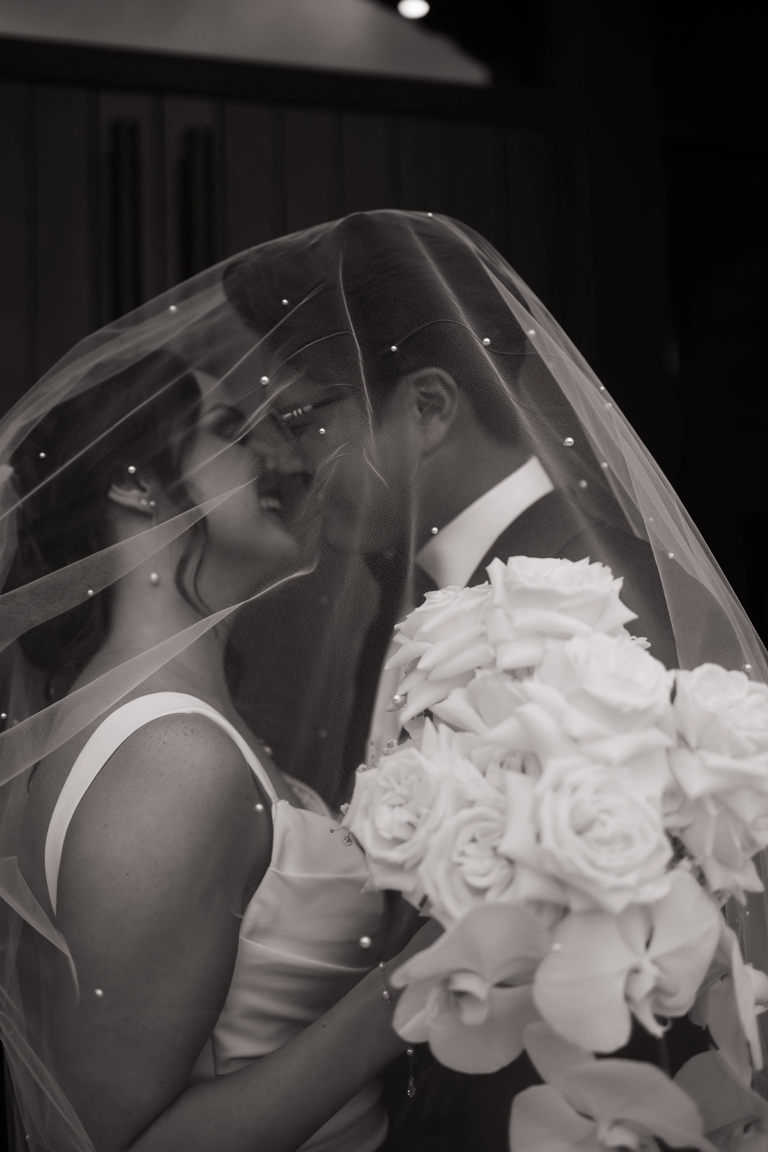 Reilly and Kevin portraits captured by James and Alyson Photography at Tapestry Hall in Cambridge Ontario