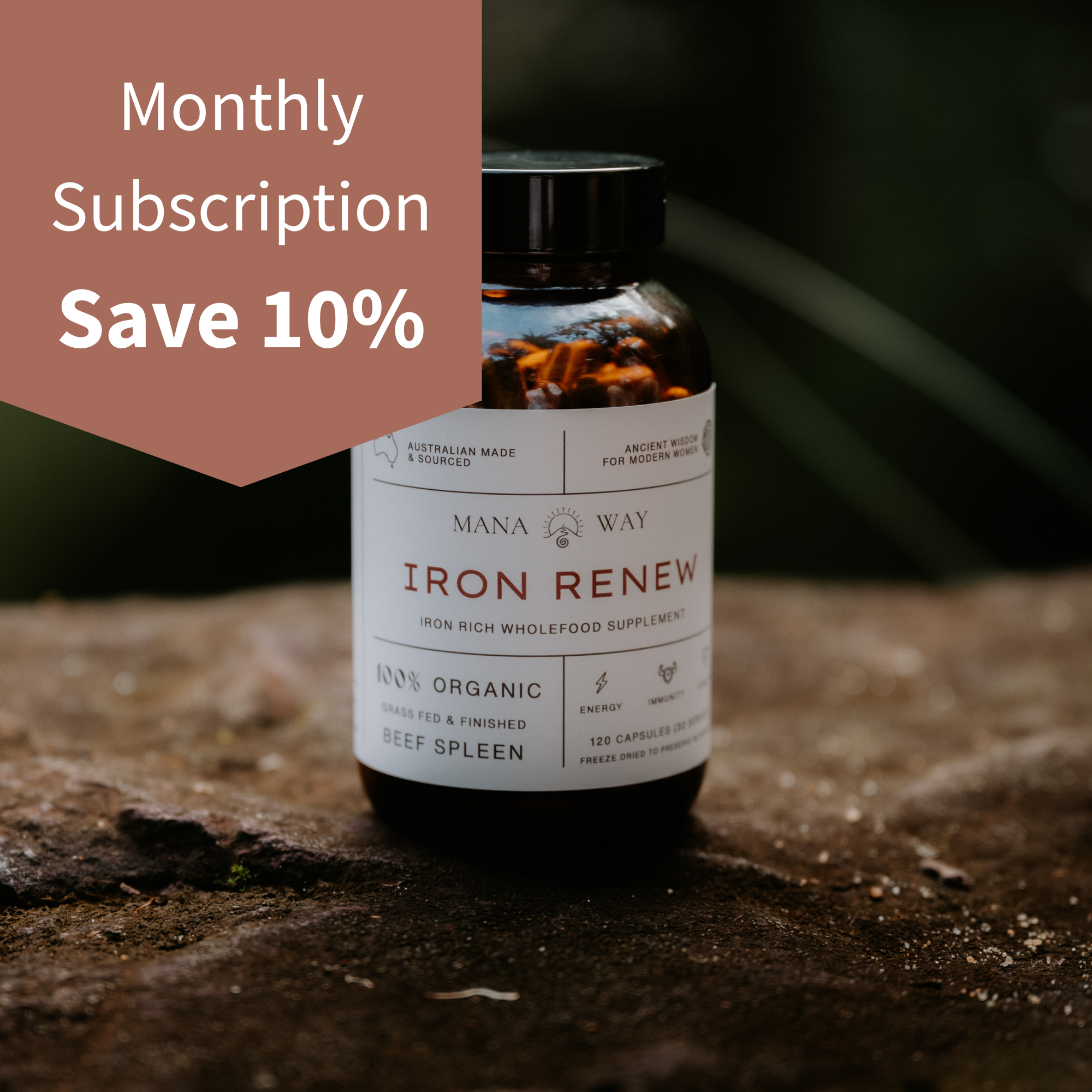 Iron Renew - Organic Beef Spleen Capsules (Subscribe & Save 10%)