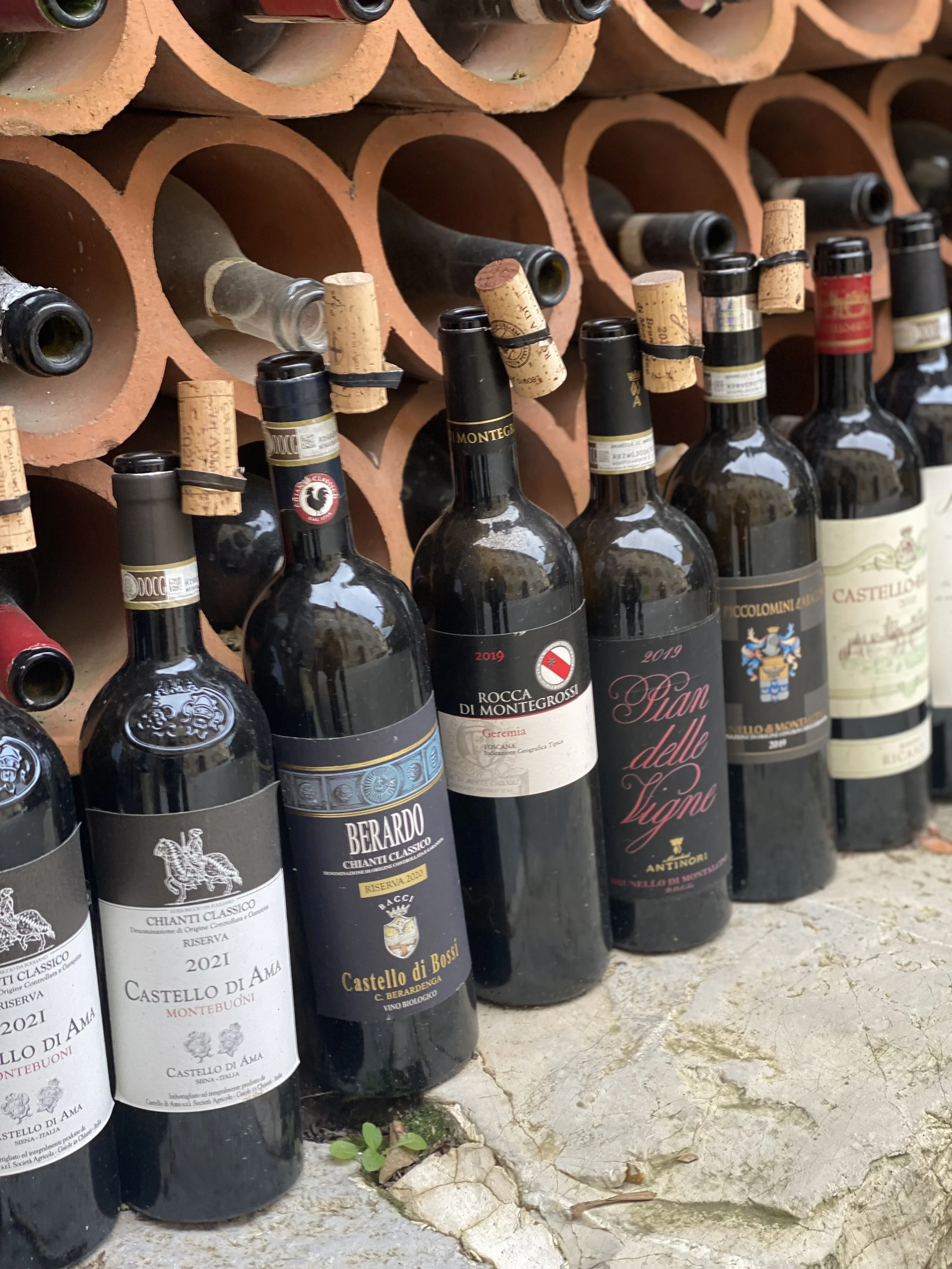 A wine lover restaurant where wine enoteca is part of the decor. Extensive sommelier wine list featuring tuscan wines paired with authentic dishes in Villa A Sesta, Castelnuovo Berardenga, Tuscany, Italy.