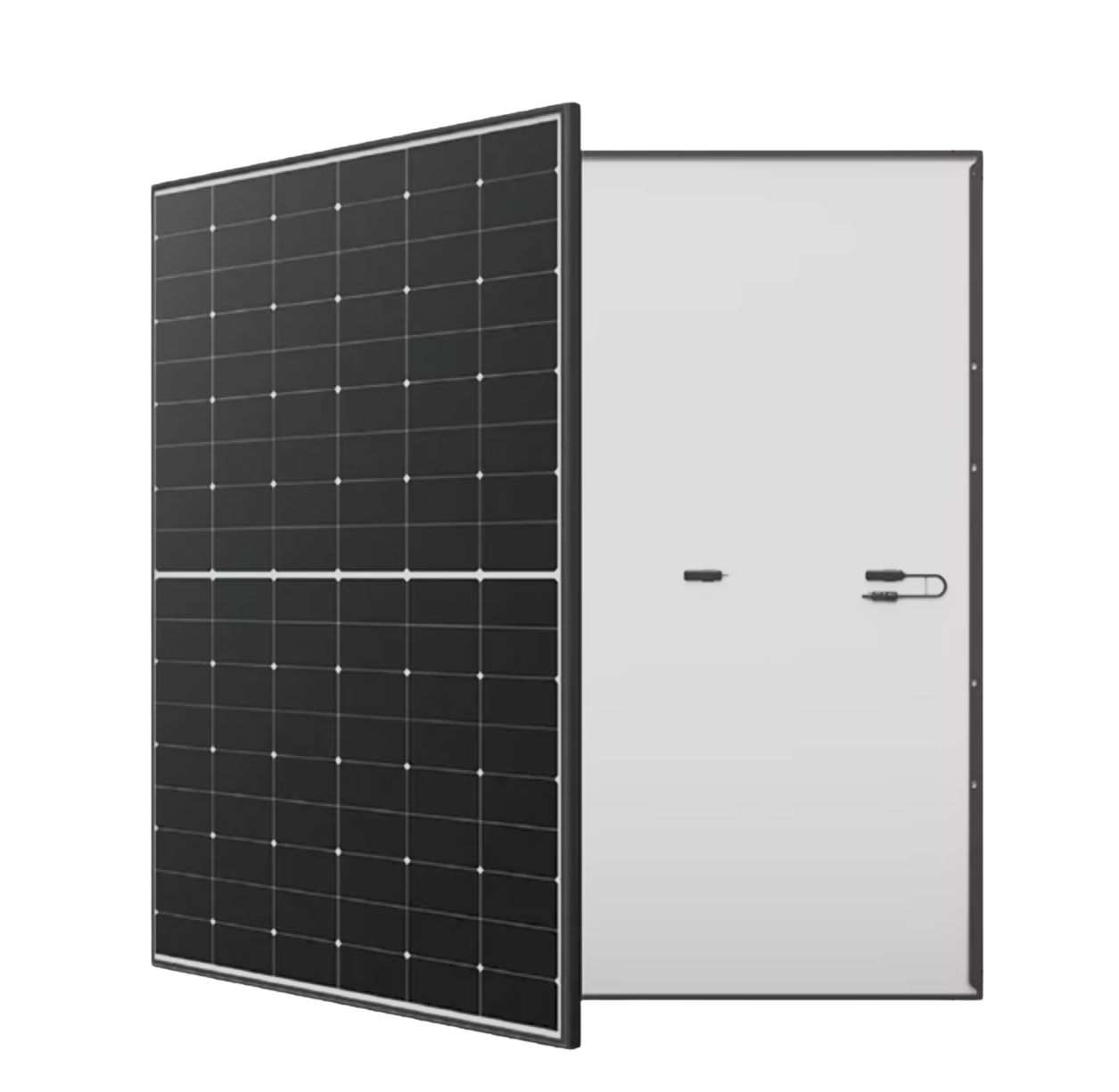 A solar panel installed on a white structure with a lockable door.