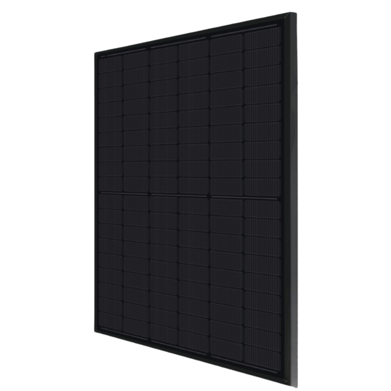 Close-up of a black solar panel.