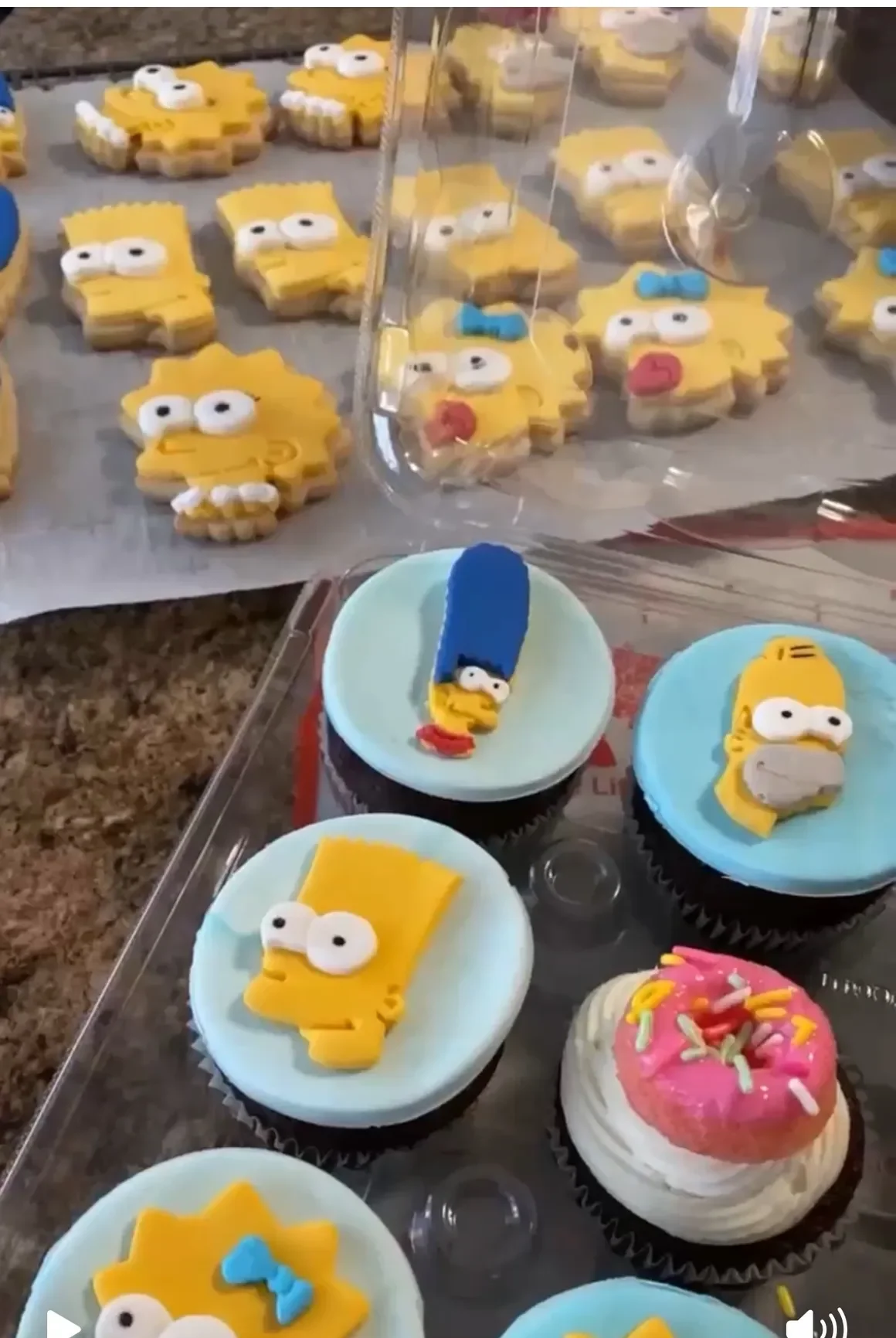 custom cookies and cupcakes simpsons theme.webp