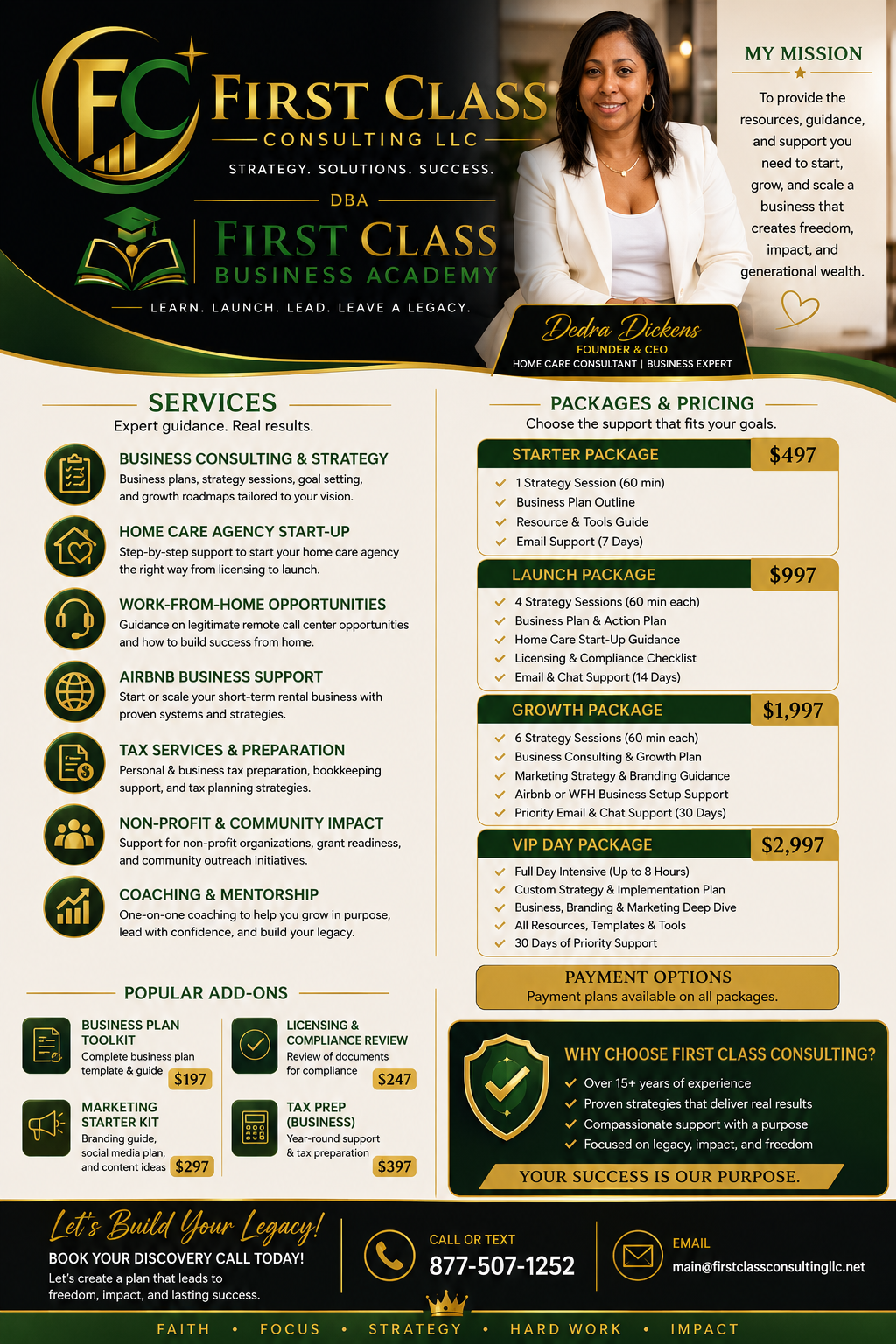 First Class Business Consulting Packages