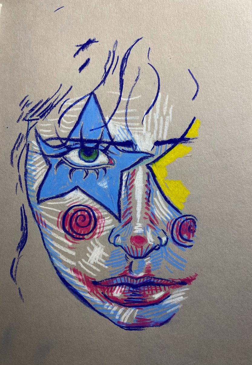 Untitled
Colored pencil on toned gray paper
2025