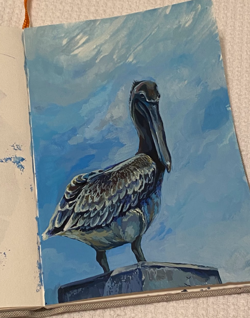 Pelican 
Acrylic gouache on paper
2024 