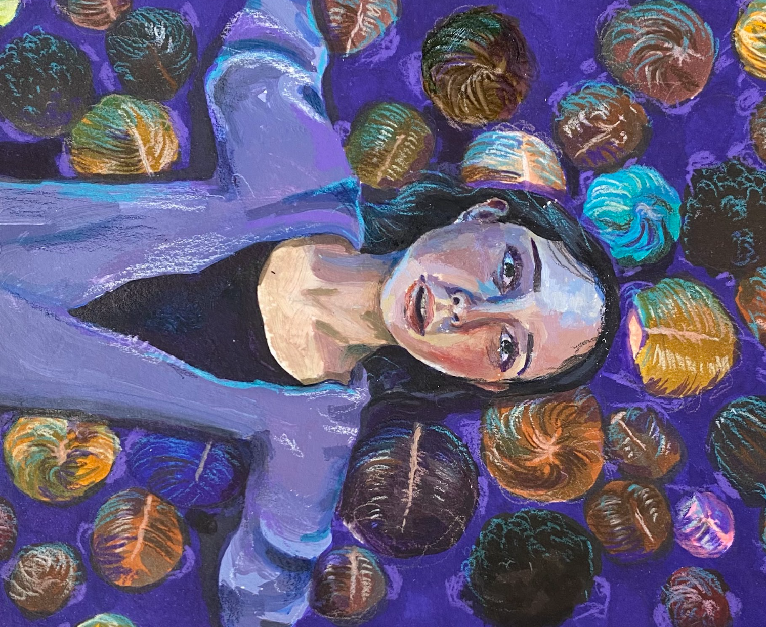 Improv 
Acrylic paint and colored pencil on paper
2023