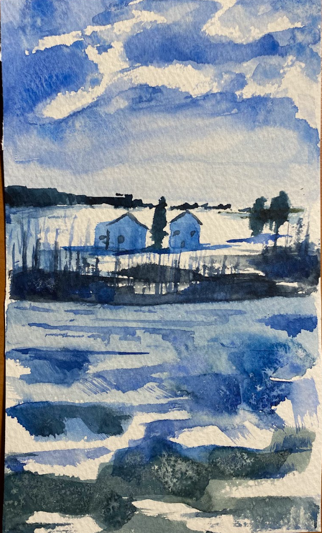 Hudson River (January)
Watercolor on paper
2025