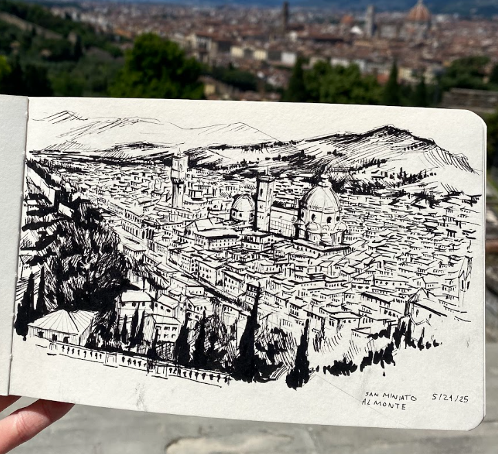 View from San Miniato Al Monte 
Pen on paper
2025