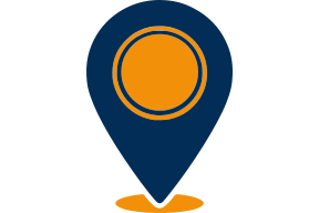 Map pin icon with a circular center