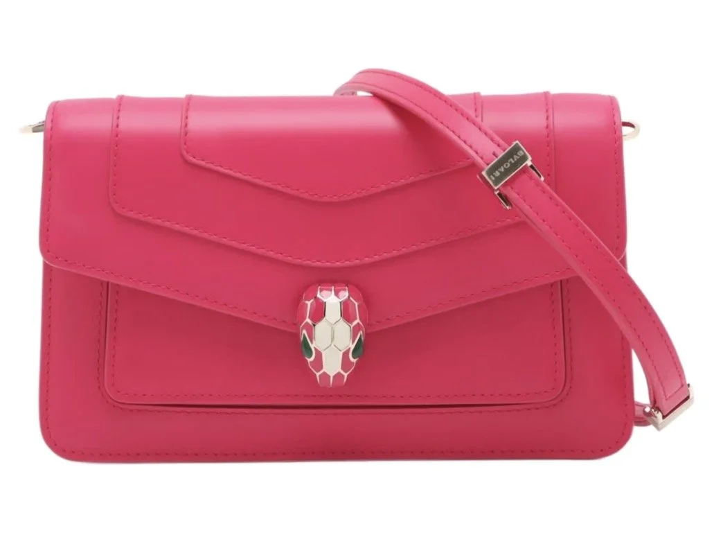 BVLGARI Serpenti Forever Leather Shoulder Bag – Hot Pink