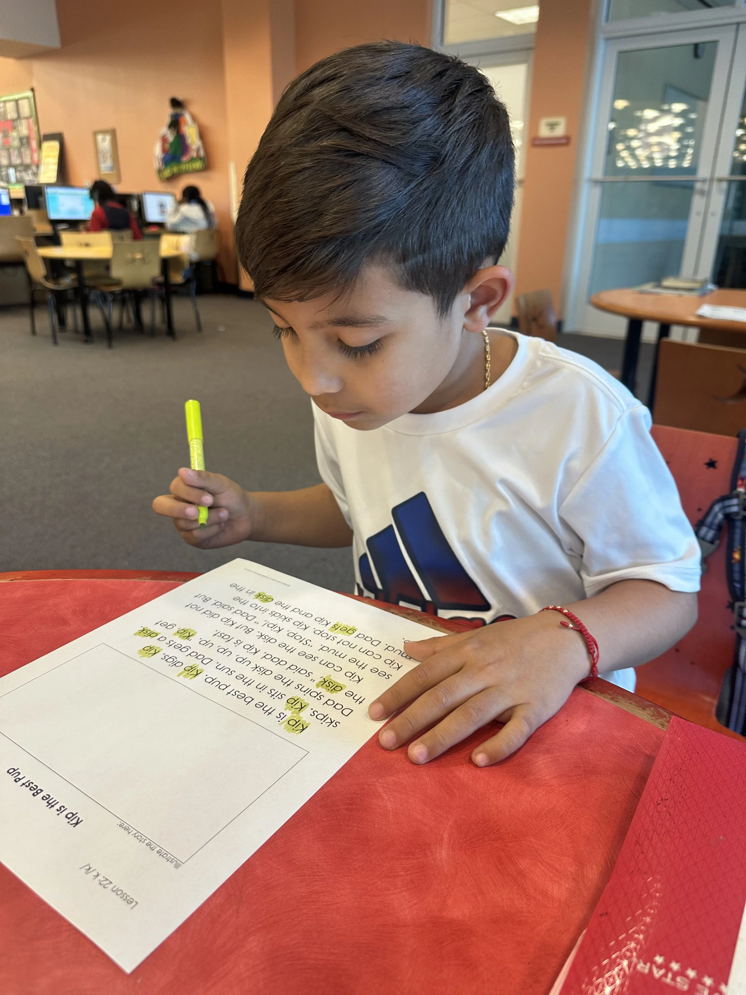 a student is studying during a tutoring session at duluc learning center
