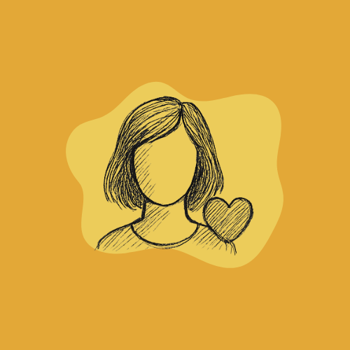 Icon, a persons face next to a heart