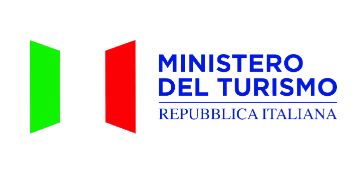 Logo of the Italian Ministry of Tourism featuring the Italian flag colors and the text 'Ministero del Turismo Repubblica Italiana' in blue.