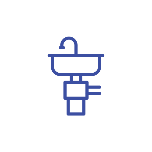 Garbage disposal repair and installation plumbing icon.