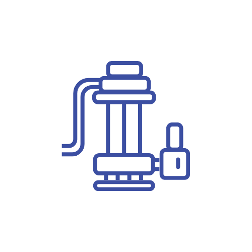 Backup sump pump and water protection plumbing icon.