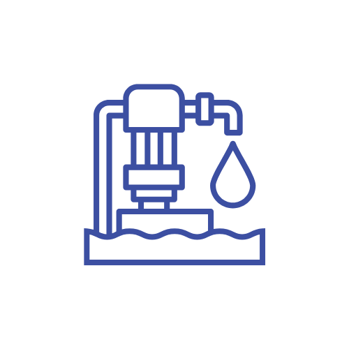 Sewer ejector pump and basement plumbing service icon.