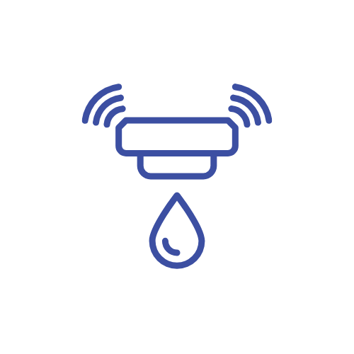 Leak detection and sump pump alarm icon for basement flood prevention.