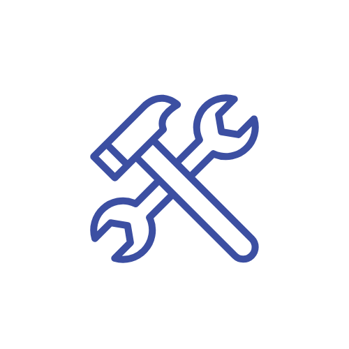 Plumbing tools icon symbolizing remodels & new construction.